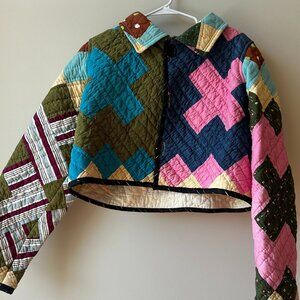 Women's Cropped Patchwork Jacket